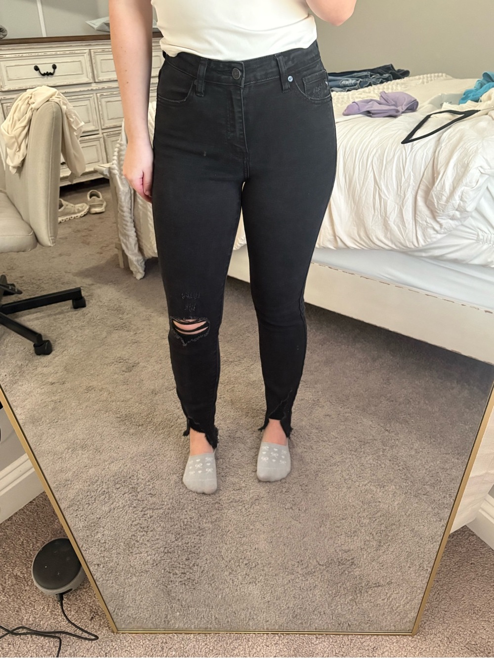 KanCan Black High-Rise Distressed Skinny Jeans